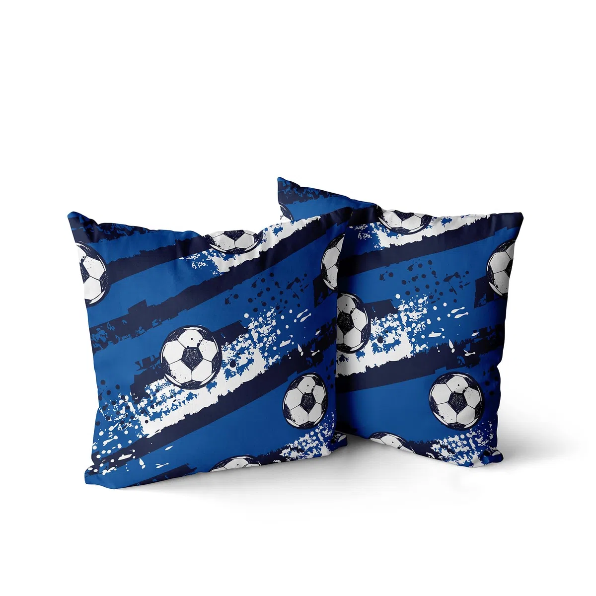 Set copripiumini e federe per bambini Calcio (200x200cm + 2 federe 65x65cm) - Lenzuola in microfibra, lavabile in lavatrice, chiusura lampo, design stampa 3D.(F4×200)