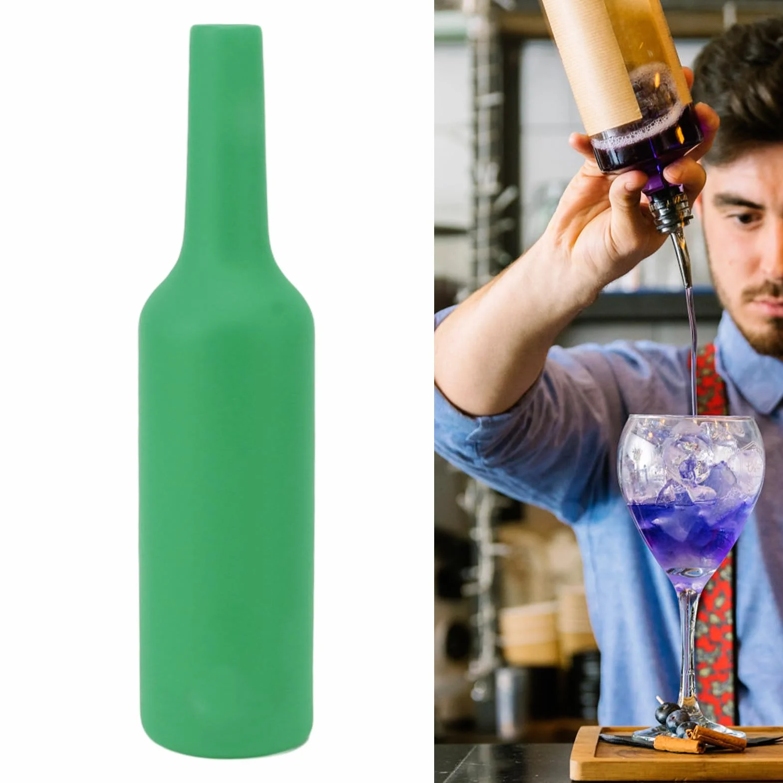 Bottiglia Allenamento Baristi in Silicone Morbido Antishock per Esercizi Barman Adatto a Tutte le Tecniche di Miscelazione Allenamento Peso Variabile Facile da Pulire Portatile