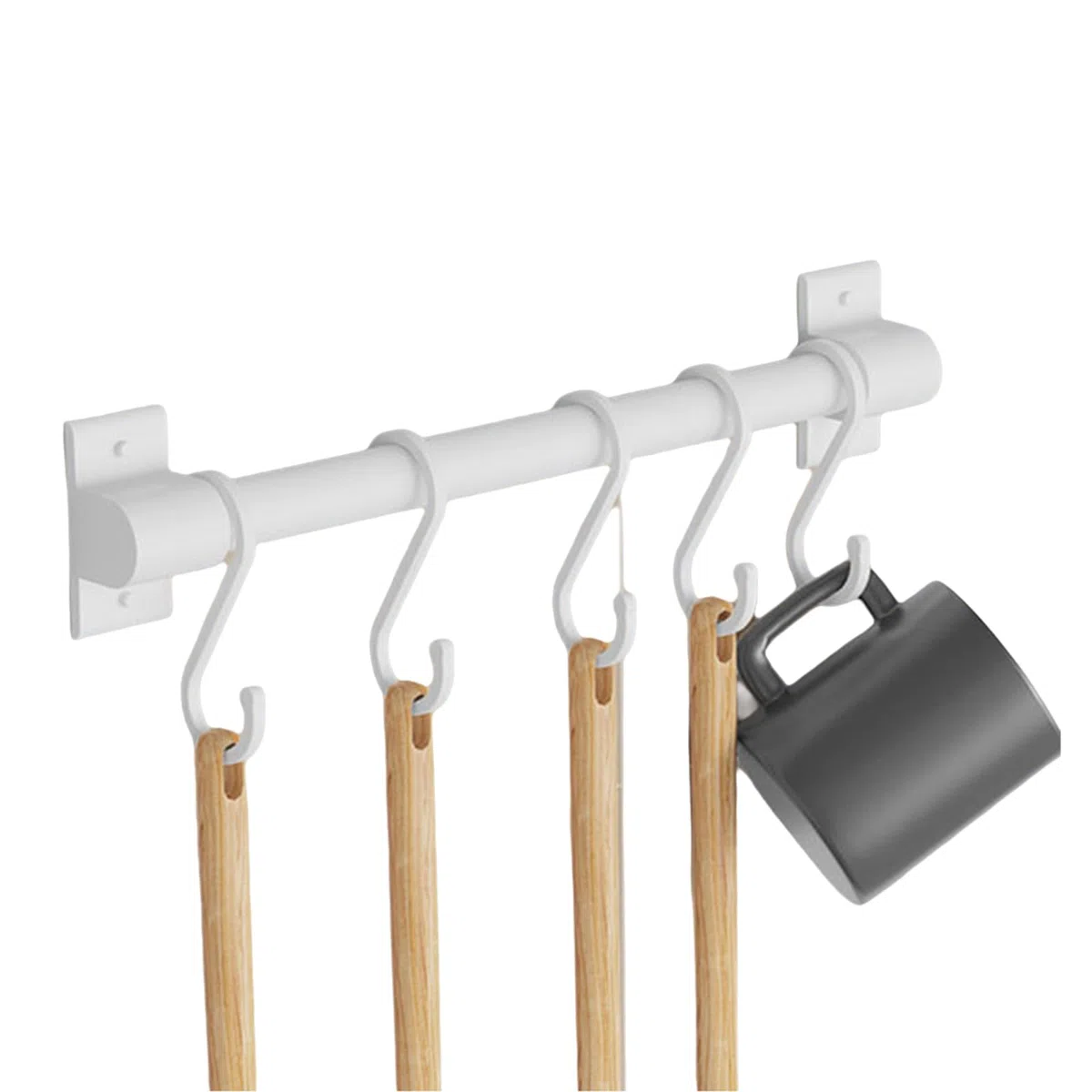 Barra Portautensili Cucina,Barra Portautensili Cucina Adesiva,Barra Appendi Utensili da Cucina,Gancio da Parete Mobile,Salvaspazio,Multiuso,per Gadget Bagno da Cucina,Padelle
