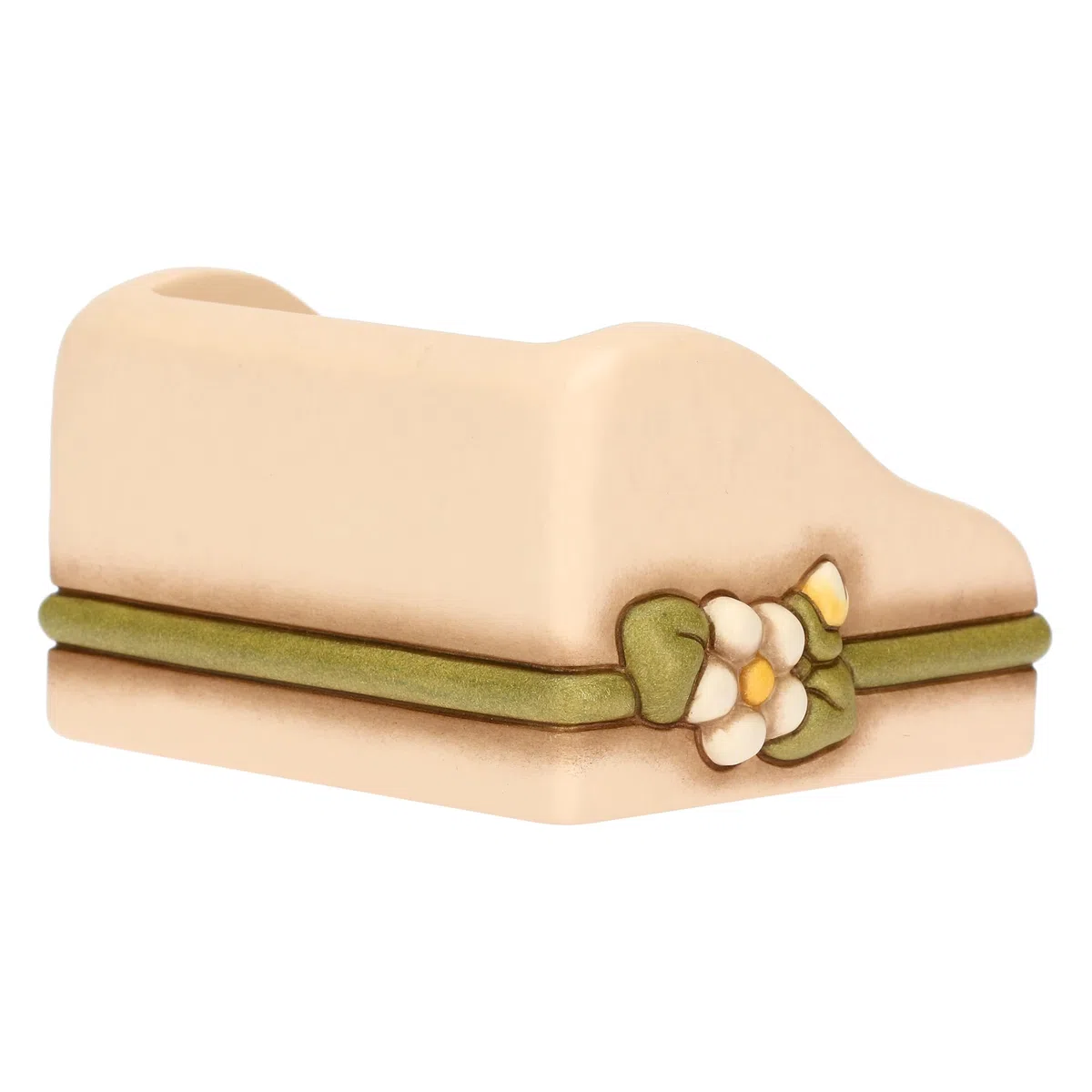 THUN - Porta foglietti adesivi in ceramica Country Bloom - Ceramica,11,2x10x6,5 cm