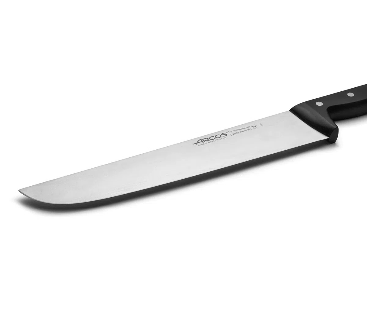 Arcos Coltello da Macellaio con Lama in Acciaio Inossidabile Nitrum 300 mm – Manico Ergonomico in Poliossimetilene POM, Coltello Professionale – Nero, Serie Universal