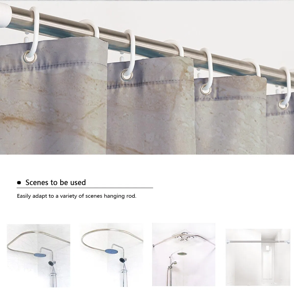Tende Da doccia Beige Pulito Luminoso Minimalista Arredo Da Bagno Protezione Della Privacy Pratiche Tende Da doccia Con Ganci 150x180 cm