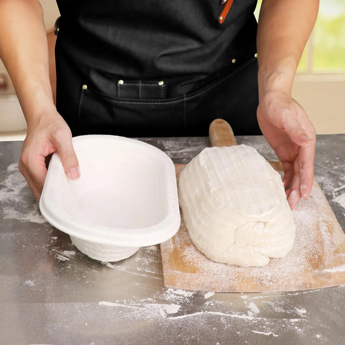 Cestino per la lievitazione del pane, 6 pezzi, ovale banneton per il pane, 24,5 cm ovale