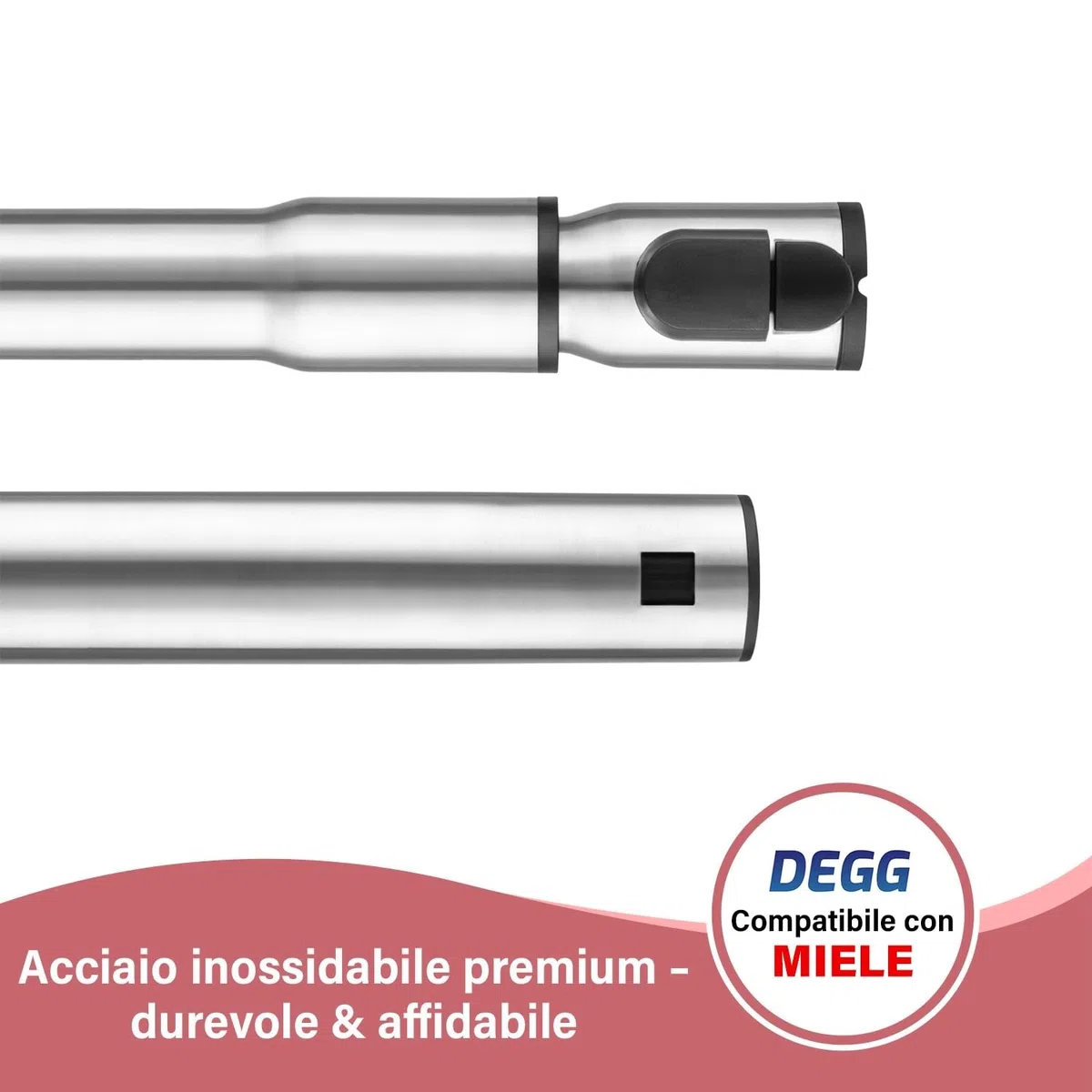 DEGG Tubo Telescopico, Compatibile con Aspirapolvere Miele 35mm Classic C1, Complete C2 & C3, Guard S1, M1 & L1, Tubo di Estensione, Accessori di Ricambio