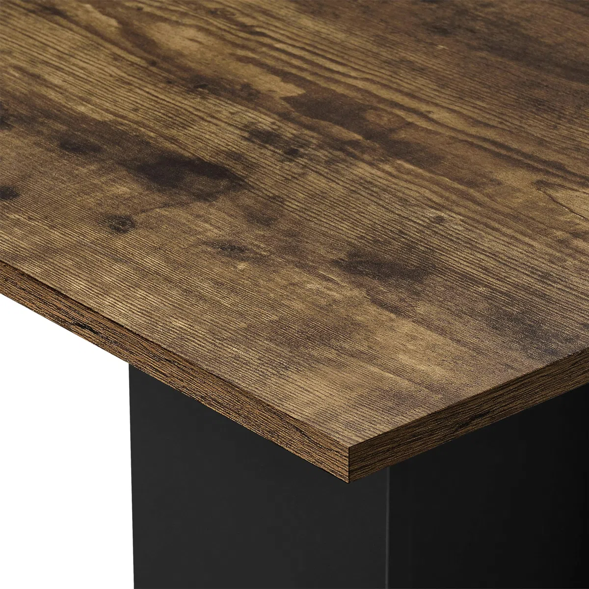 [en.casa] Tavolo con Piano Quadrato da Cucina Tavolo a Colonna da Bar per Sala da Pranzo Monolocale Angolo Cottura 65 x 65 x 78 cm - Effetto Noce/Nero