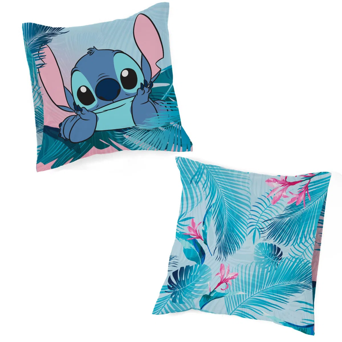 Completo Piumone Singolo 100% Cotone Disney Lilo & Stitch Floreale - Include una federa per cuscino 80 x 80
