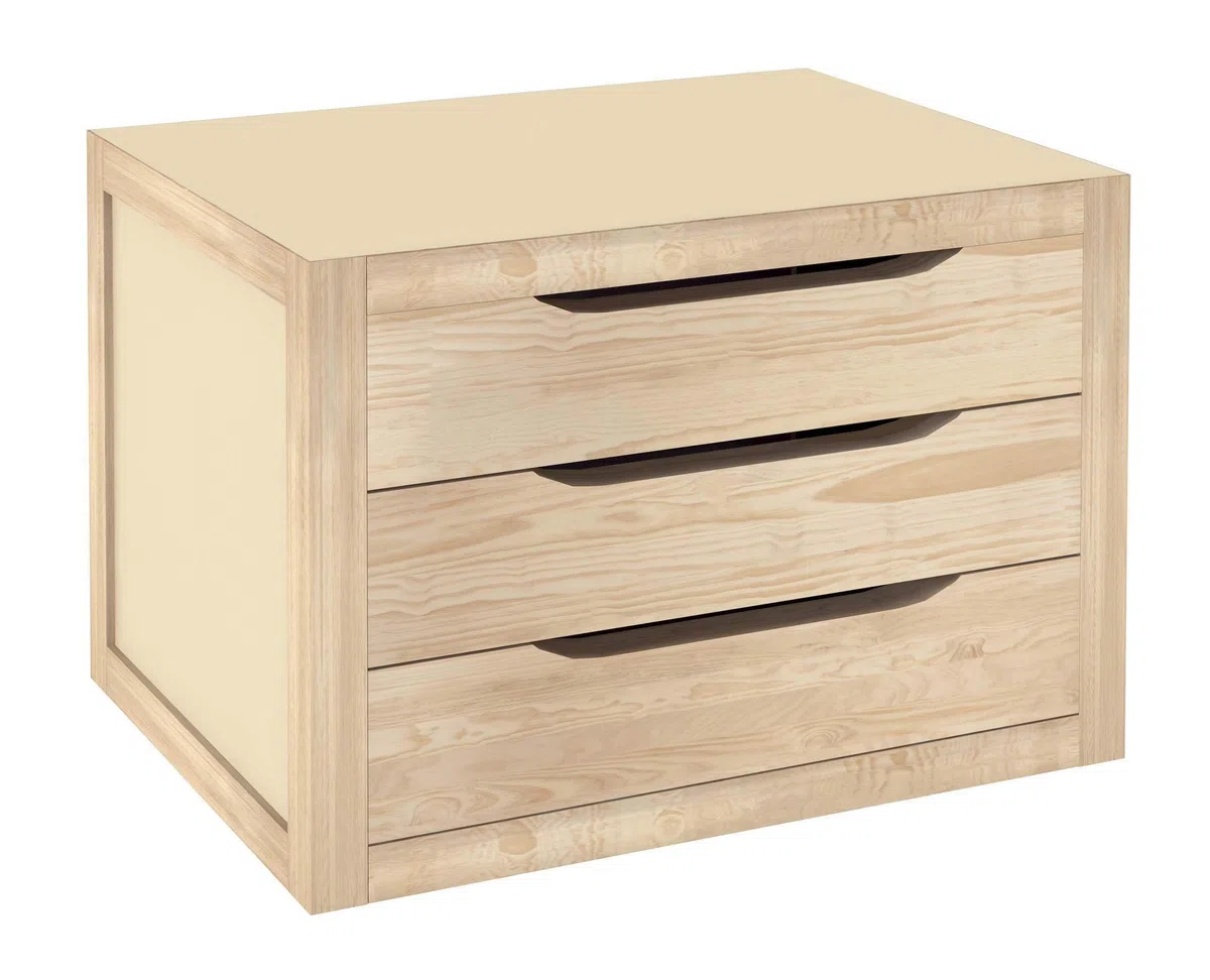 Capaldo CASSETTIERA 3CASSETTI IN LEGNO DI PINO NATURALE CM.39X30X29,5H Marrone