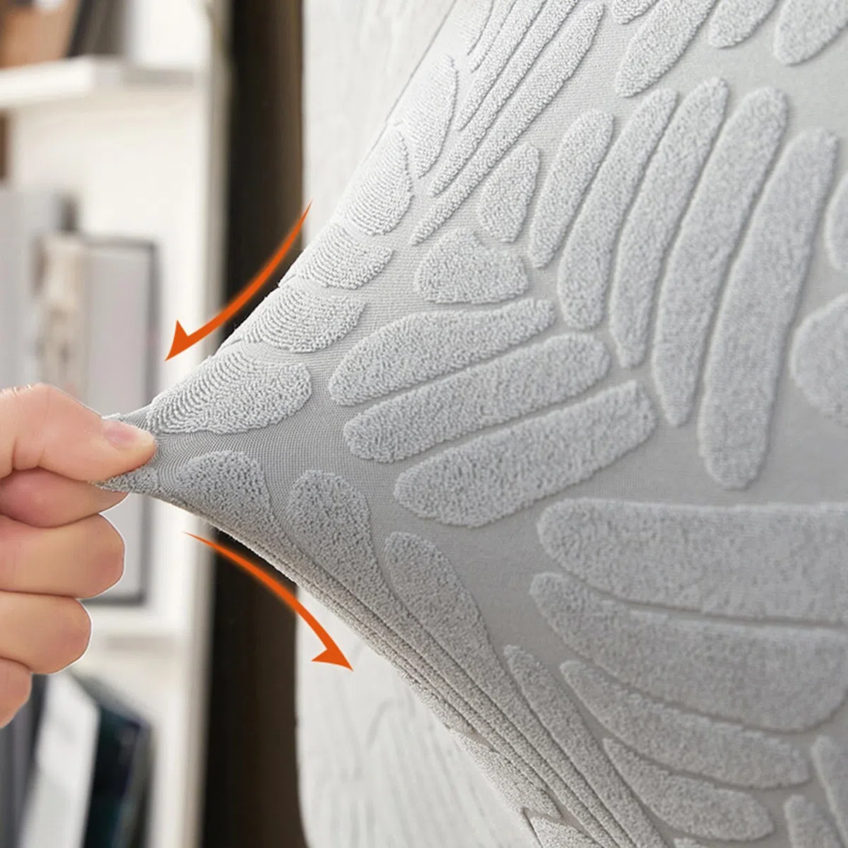 Fodera testiera letto matrimoniale Jacquard 3D, Copri testata elastica all-inclusive antipolvere