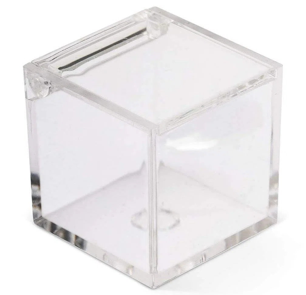 50 SCATOLE CUBO PLEXIGLASS 5X5X5 CM Trasparente X Confetti