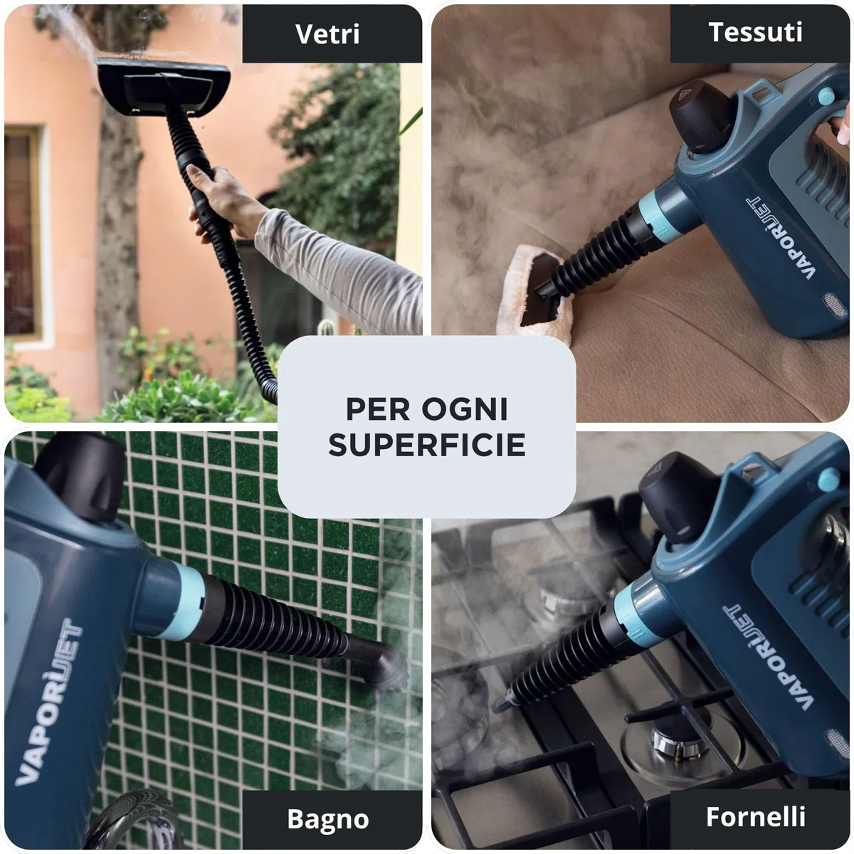 Ariete 4137 Vaporì Jet, Pistola a Vapore, Vapore pronto in 3 minuti, Pressione 3.5 bar, Kit di accessori in dotazione