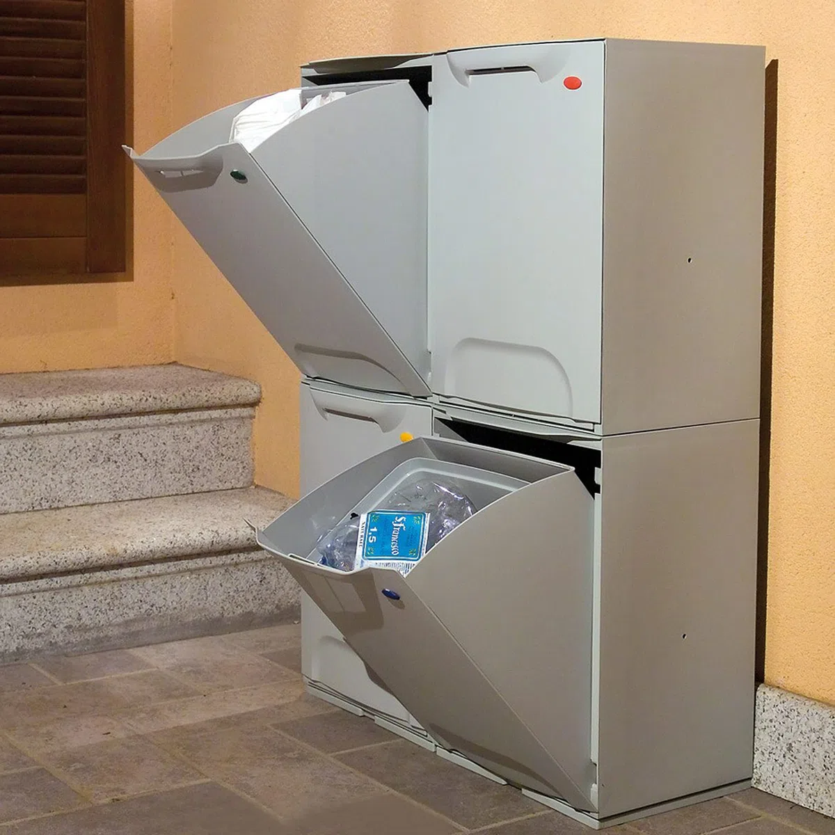 Art plast Cassonetto per raccolta differenziata, modulare, in plastica, rosso