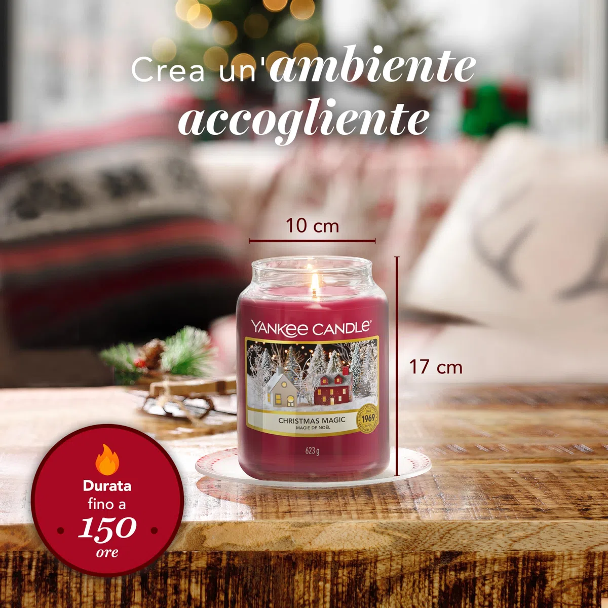 Yankee Candle Candela profumata in giara grande | Magia natalizia | Durata Fino a 150 Ore | Regali perfetti per le donne