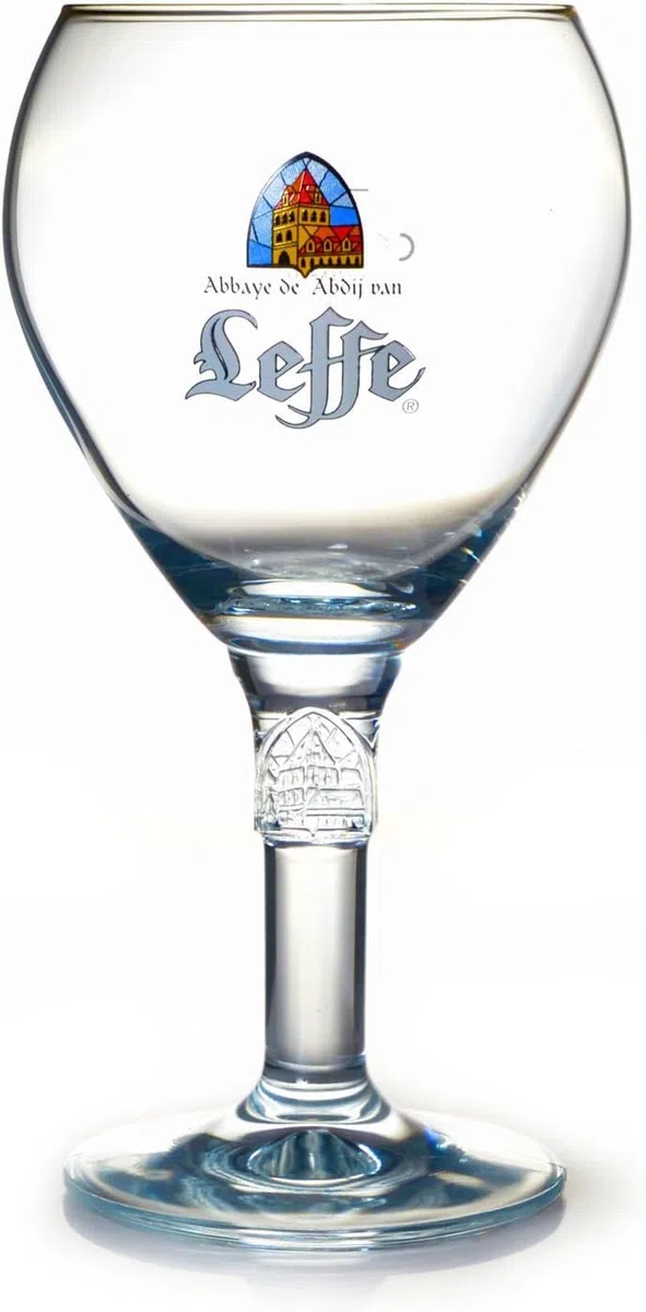 LEFFE - Bicchieri da Birra Originali Leffe in Puro Vetro - Calici da Birra Leffe Ufficiali da 25cl - Set da 6 Bicchieri