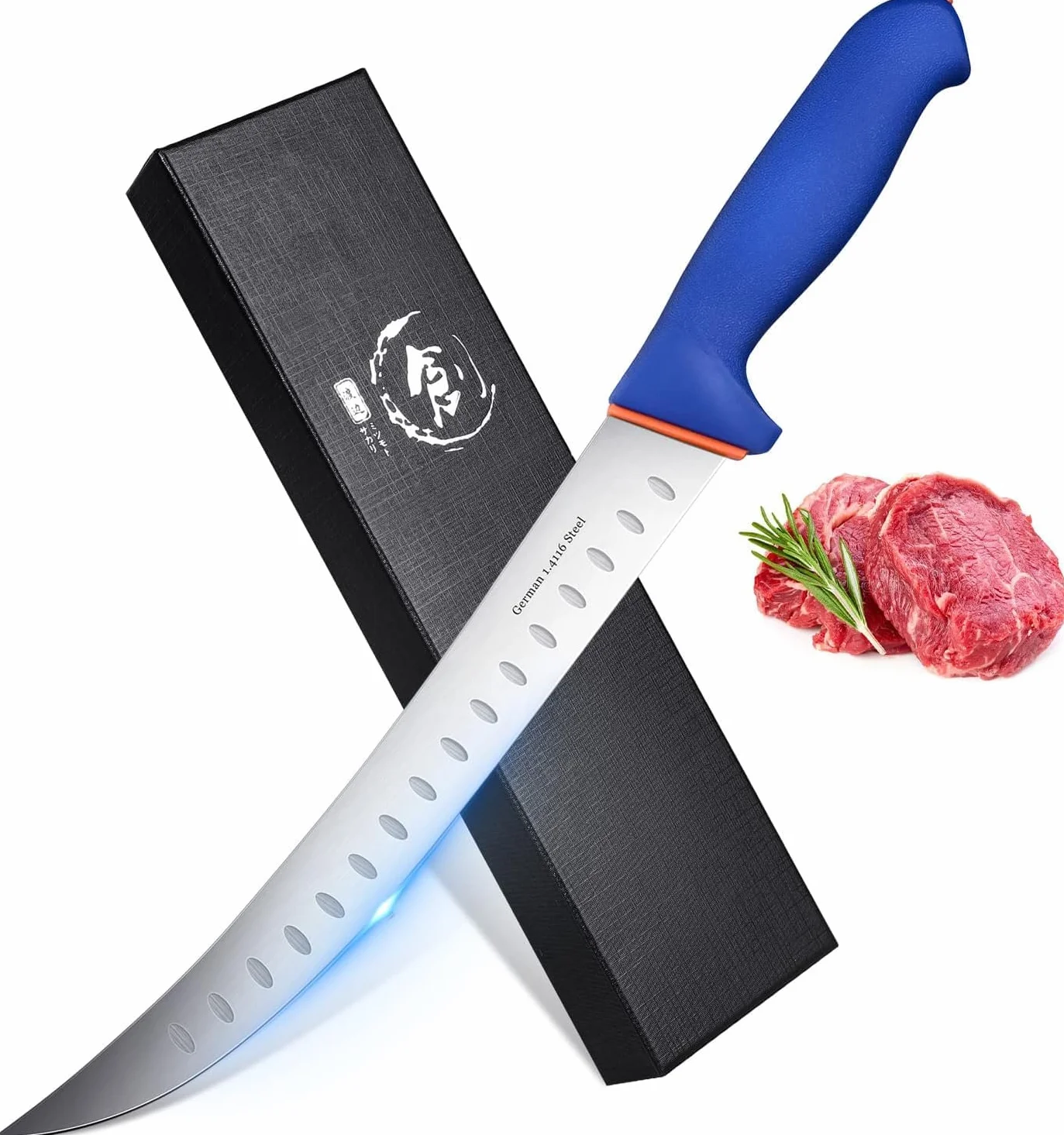 DRAGON RIOT Coltello da Carne Pro, Coltello Macellaio Estremamente Affilato, Coltelli da Cucina Con Impugnatura Antiscivolo, Coltello da Chef Professionale da 27 cm