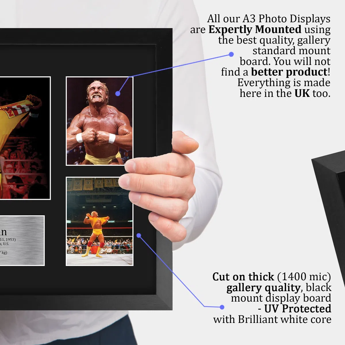 HWC Trading FR A3 Hulk Hogan Wrestling Regali Stampati Autografo Firmato Immagine Per WWE & WWF Memorabilia Tifosi - A3 Framed