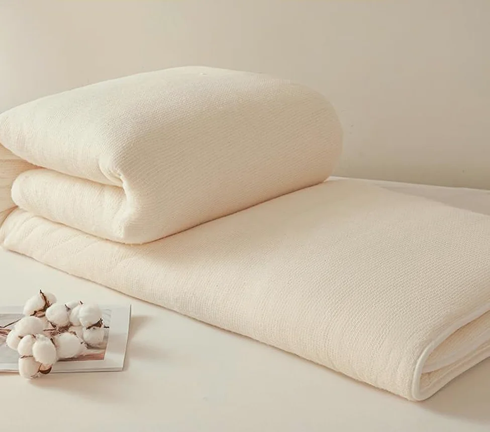 Materasso futon giapponese in cotone, imbottitura per pavimento, trapuntato, tatami, portatile, pieghevole, arrotolabile (120 x 200 cm)
