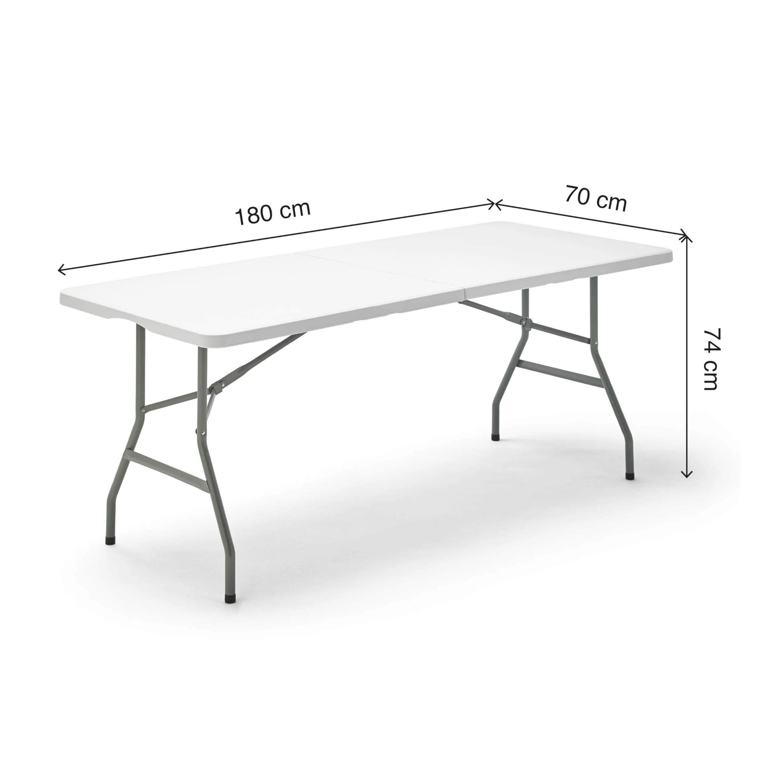KG KITGARDEN Tavolo pieghevole portatile multifunzione, 180 x 70 x 74 cm, bianco