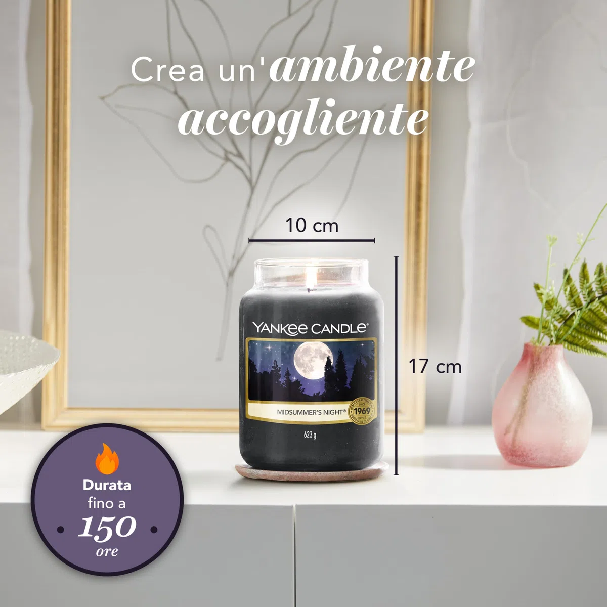 Yankee Candle Candela profumata in giara grande | Notte di Mezza Estate | Durata Fino a 150 Ore | Regali per donne