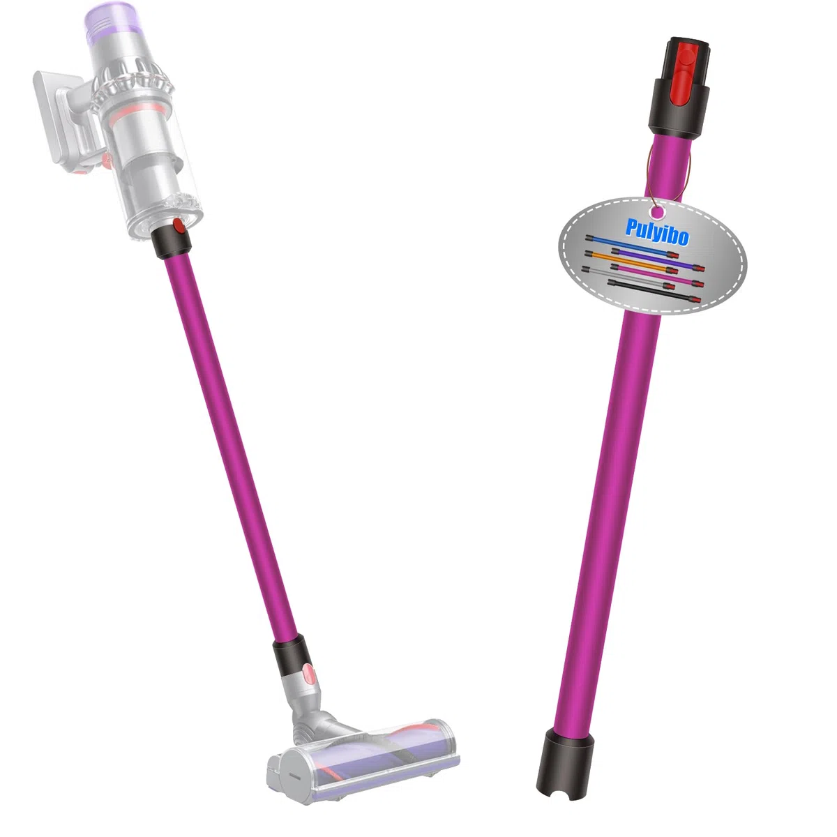 Tubo Ricambi per Dyson V15 V11 V10 V8 V7 Aspirapolvere, Tubo Prolunga di Ricambio, Prolunga Telescopica Asta Rigida 72cm - Fucsia