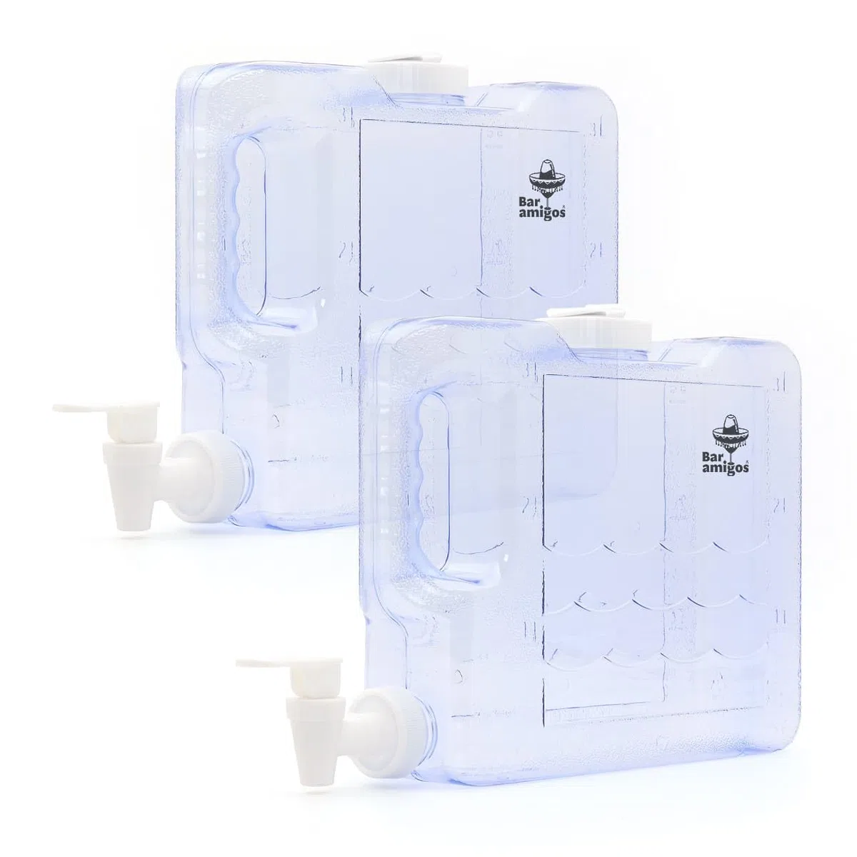 Bar Amigos Confezione doppia con 2 distributori di acqua per frigorifero, 3 l, con rubinetto, plastica, PETG, contenitore da viaggio, ricaricabile, scaffale, ufficio, campeggio