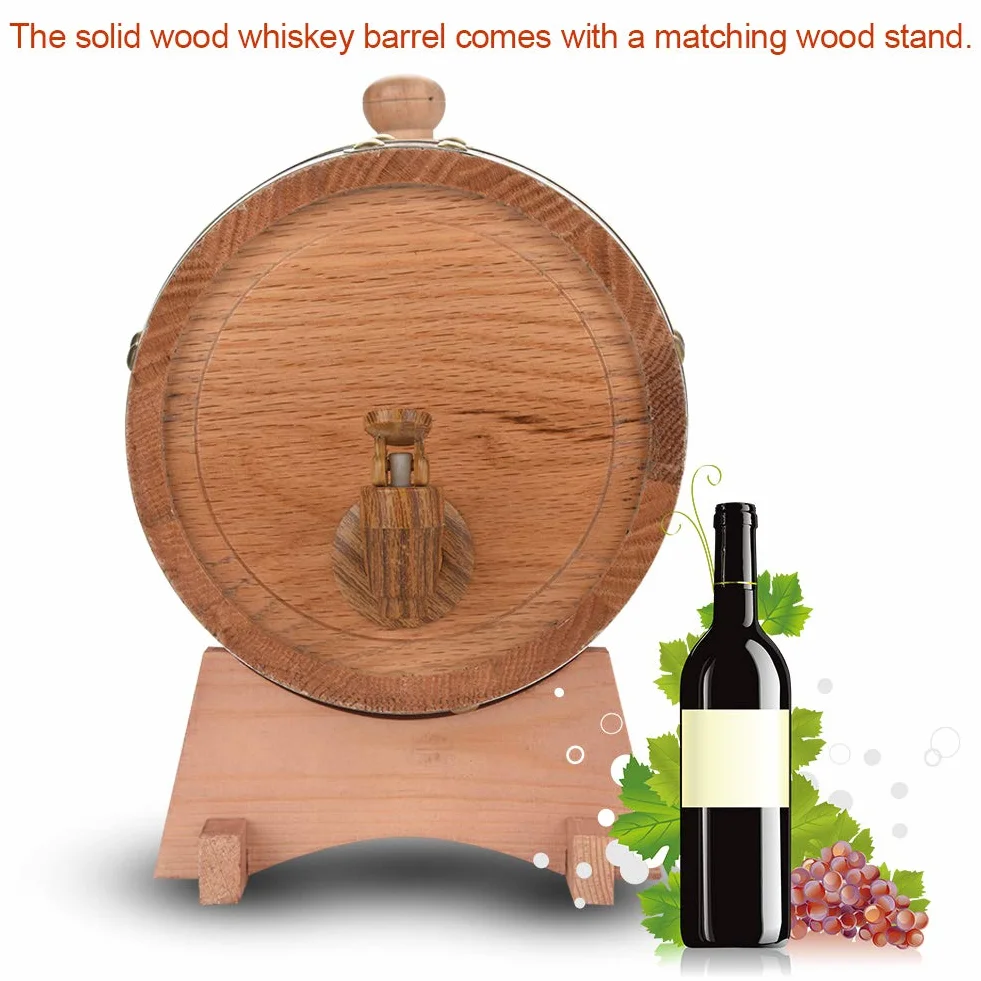 Oak Barrel - Botte da vino in legno di quercia d'epoca per birra, Whiskey Rum Rhum, rovere invecchiato (taglia 3L)
