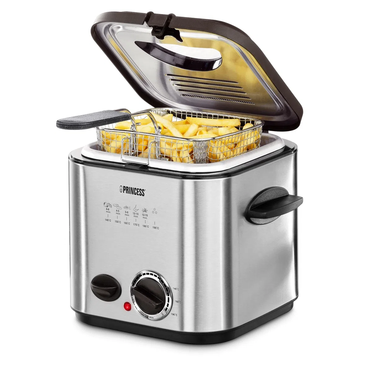 Princess Mini Friggitrice & Fonduta – 1,2 L – Con 6 forchette da fonduta – Riscaldamento rapido – Filtro antiodore – 840 W – 182611