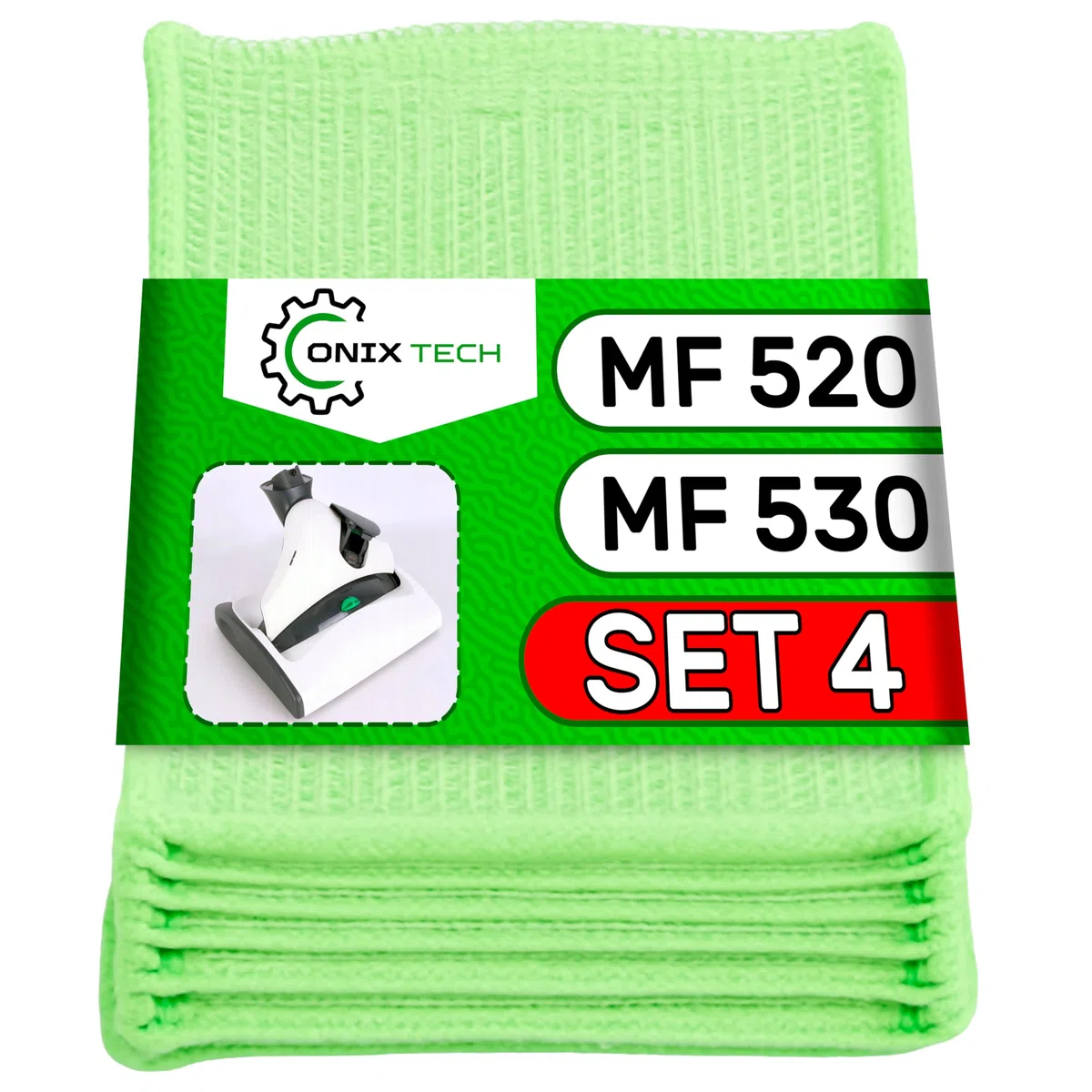 ONIX TECH 4 Pezzi Panni Lavapavimenti MF 530 MF 520 per Vorwerk Folletto Pulilava SP530 SP520