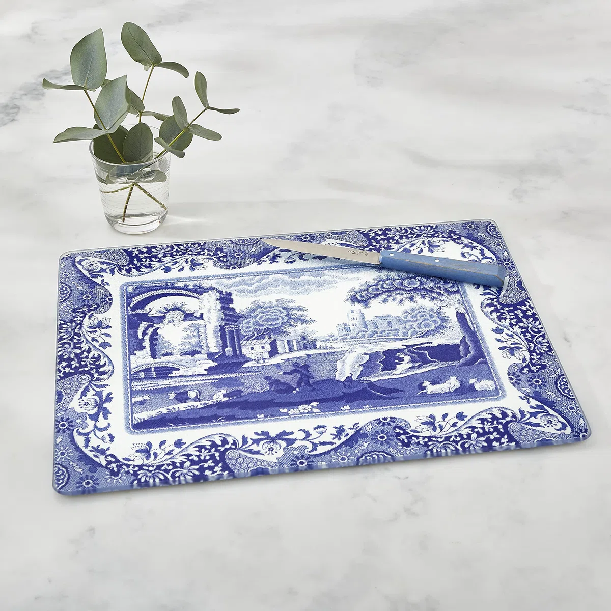 Blue Italian Spode Salvapiano per Piano di Lavoro 30 cm x 40 cm (Bianco)