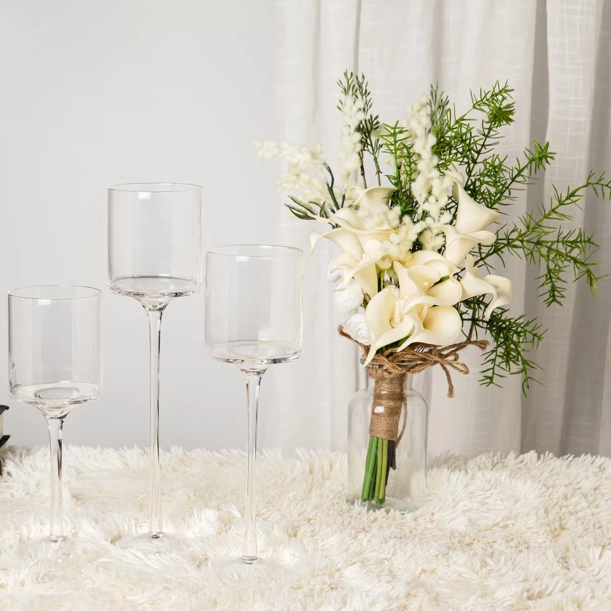Centro Tavola Moderno Candele Galleggianti Vasi Confettata Candelabri Di Vetro Tè Leggeri Sposi Matrimoni Nuziali Uragano Alto Elegante Cenare Party Home Adecor Tavolo Feste Varie(1 Set Large)