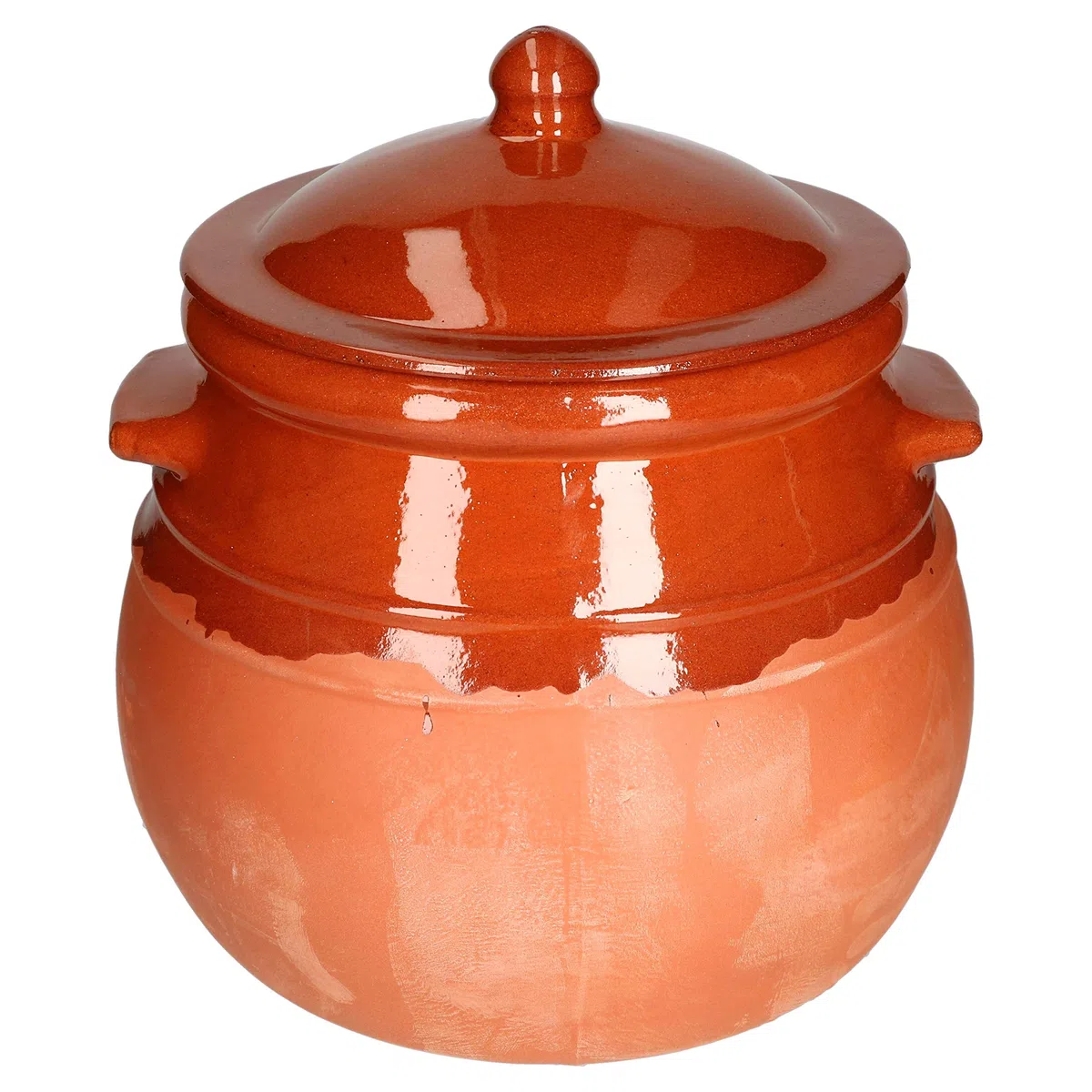 MamboCat Casseruola in terracotta con coperchio 4,5 litri stile mediterraneo fatta a mano parzialmente smaltata adatta a stufati per rum o cetrioli antica/vintage medievale