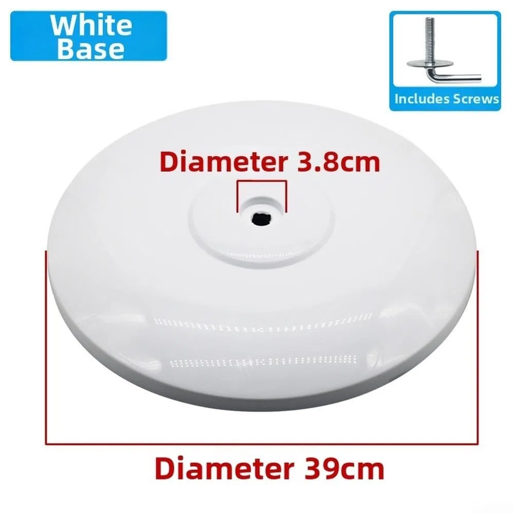 Base per ventilatore da pavimento, base rotonda in plastica, stabile, ponderata, anti-ribaltamento, ricambio sia per uso residenziale che commerciale (bianco)