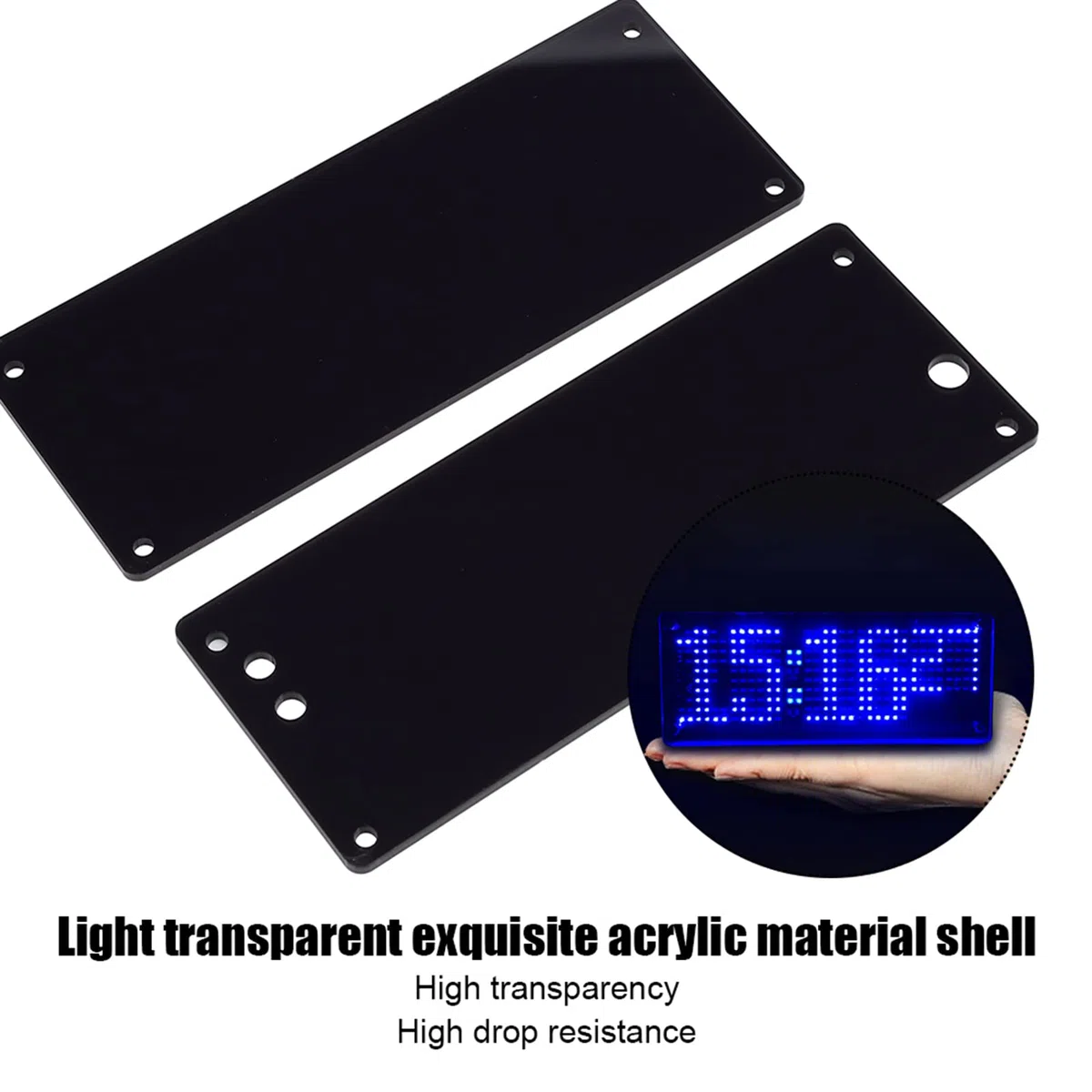 Kit Orologio Digitale LED Fai-da-Te, Guscio in Acrilico Elettronico a Reticolo Digitale 5V, Kit Pratica di Saldatura Sveglia Fai-da-Te, per Studenti e Fai-da-Te