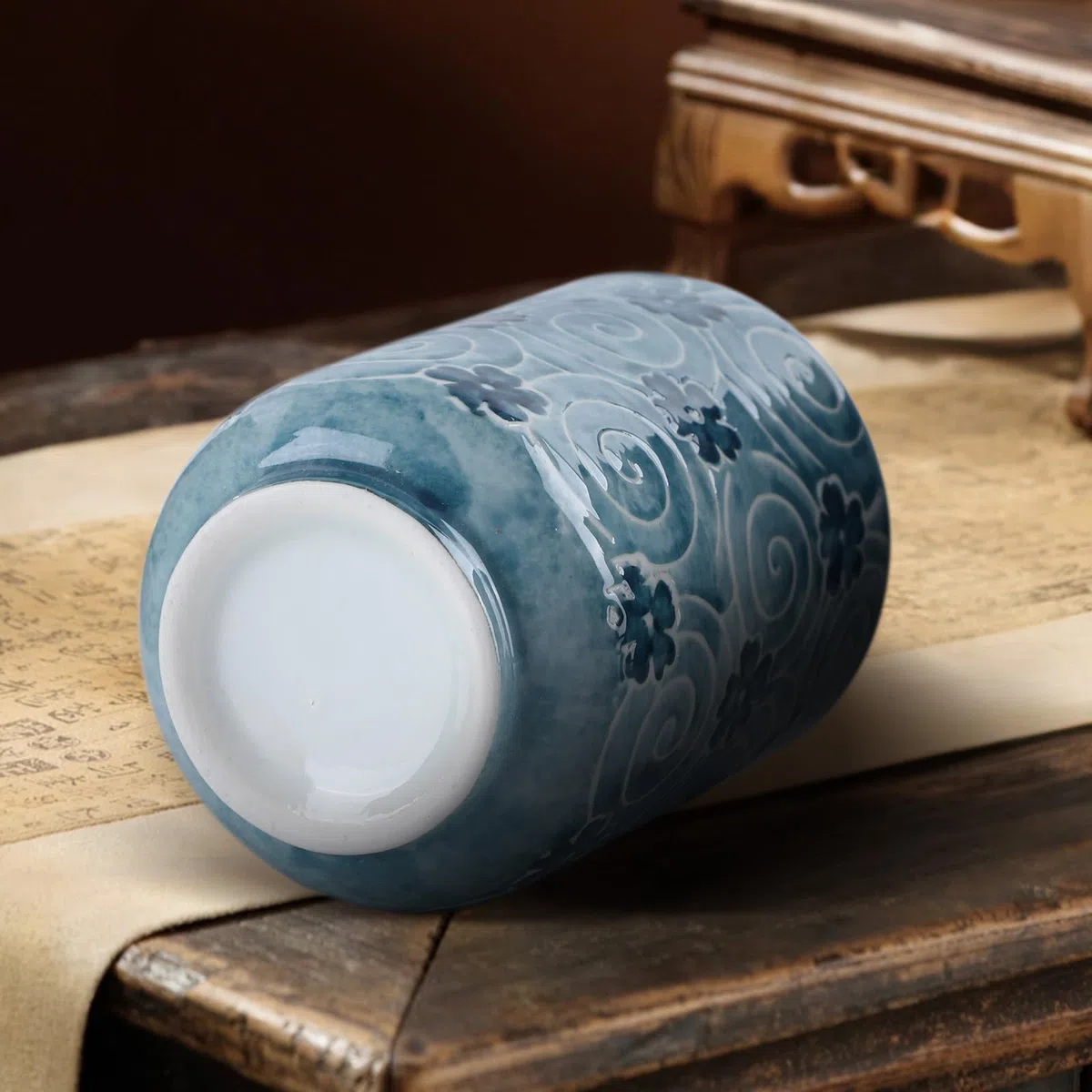 Tazze da tè giapponesi in ceramica, 11 Oz, 320 ml, set da 4 tazze da tè cinesi senza manico, tazze da tè asiatiche senza manico, tazze cinesi per caffè sake, tè e fiori, bel design