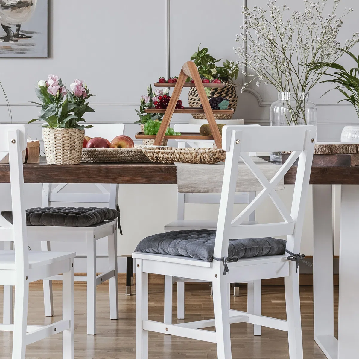 Relaxdays Alzata Legno di Acacia, 3 Piatti per Dolci, Snack e Formaggi, Porta Frutta e Centrotavola a Scala, Marrone