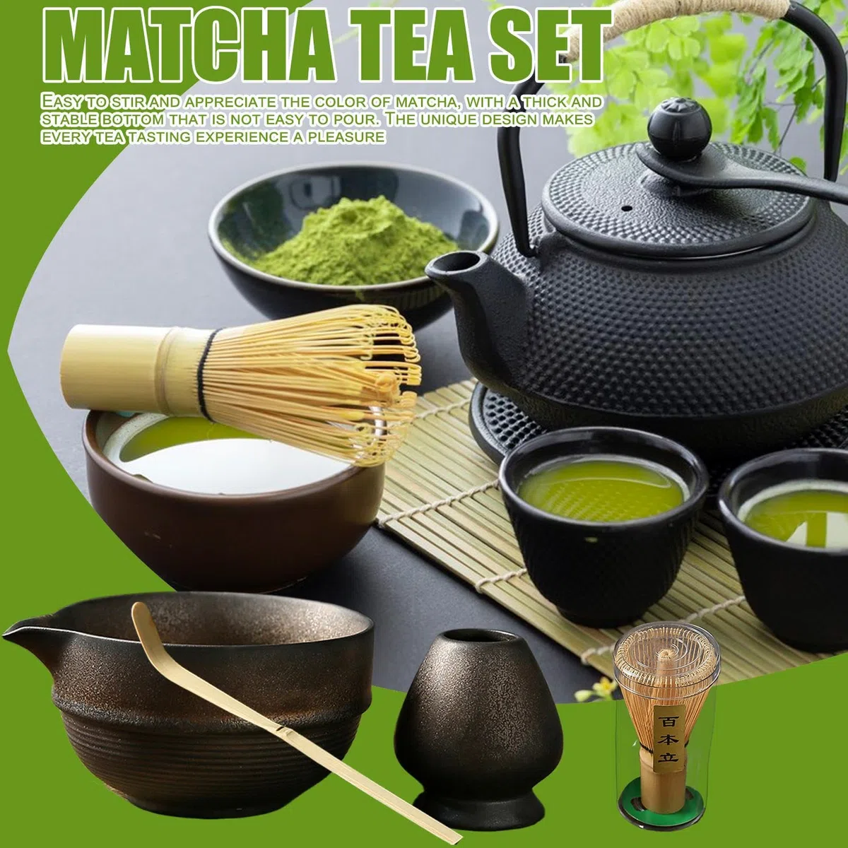 Set di fruste Matcha, ciotola e frusta Matcha, Set da tè Matcha, Ciotola Matcha con beccuccio, Set di paletta per frusta Matcha, Kit per cerimonia del tè, Porta frusta Matcha, Set da cerimonia Matcha,