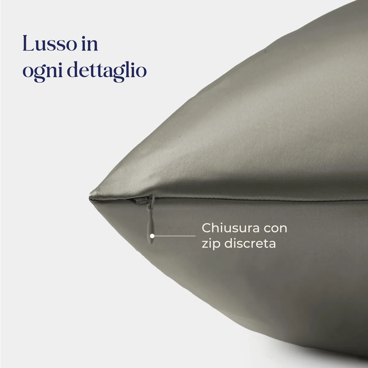 Dreamzie Federa in Seta 100% di gelso 40 x 80 cm – 22 Momme, Grado 6A, Certificata Oeko-Tex – Lusso per Capelli e Pelle, 1 Pezzo (Grigio Scuro)