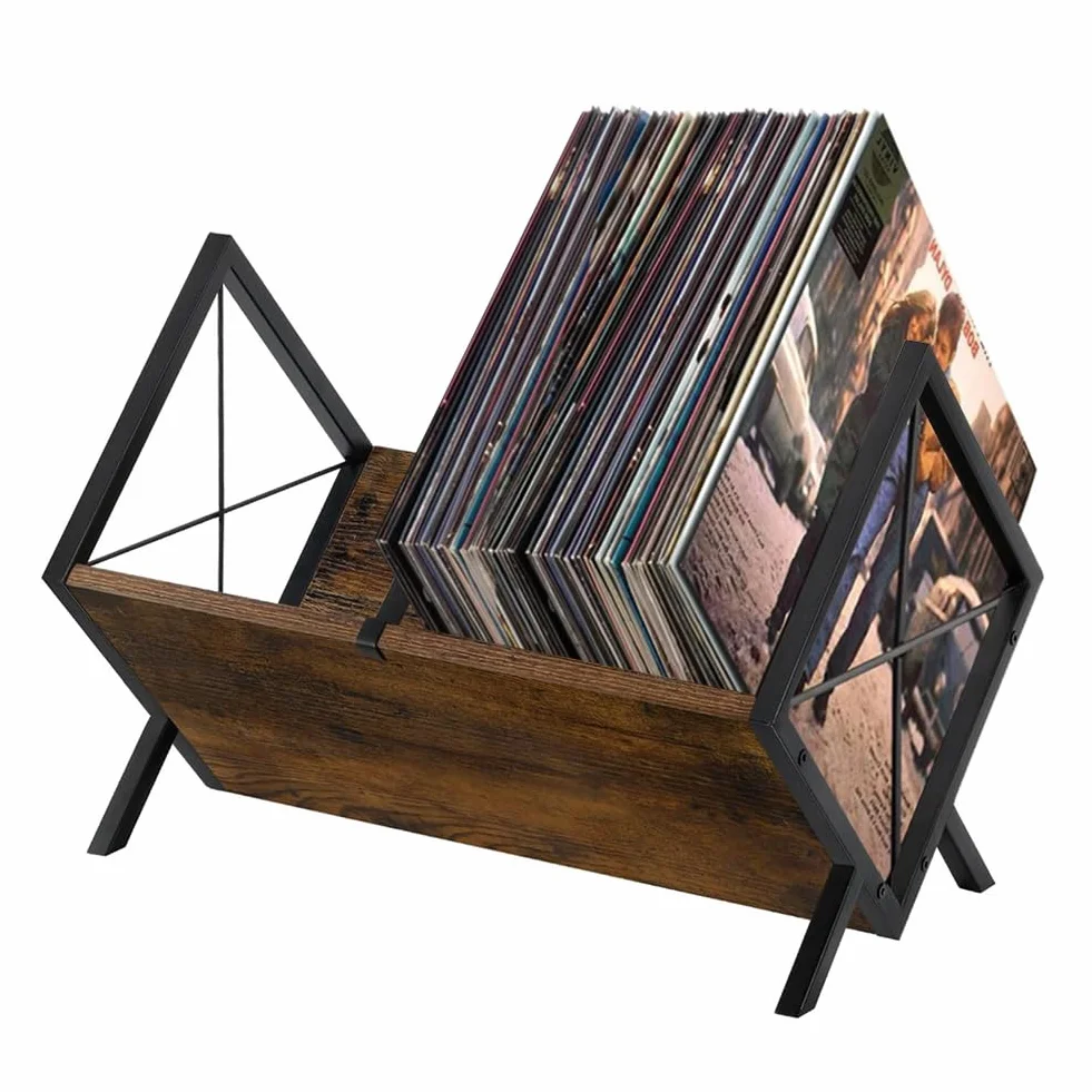 Supporto per Dischi in Vinile Porta Vinili, 80 LP Supporto per Dischi in Metallo Porta Vinile Scaffale, Organizer per Dischi in Viniles, CD, Riviste, Libri, Documenti, Espositore Vinili