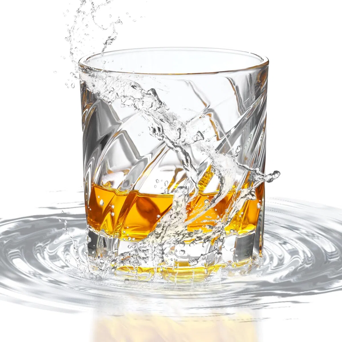 PARACITY Set di 2 Bicchieri da Whisky Rotanti, Girevoli Vecchio Stile, da Cocktail, Rock e Bourbon per Bar, Feste e Casa