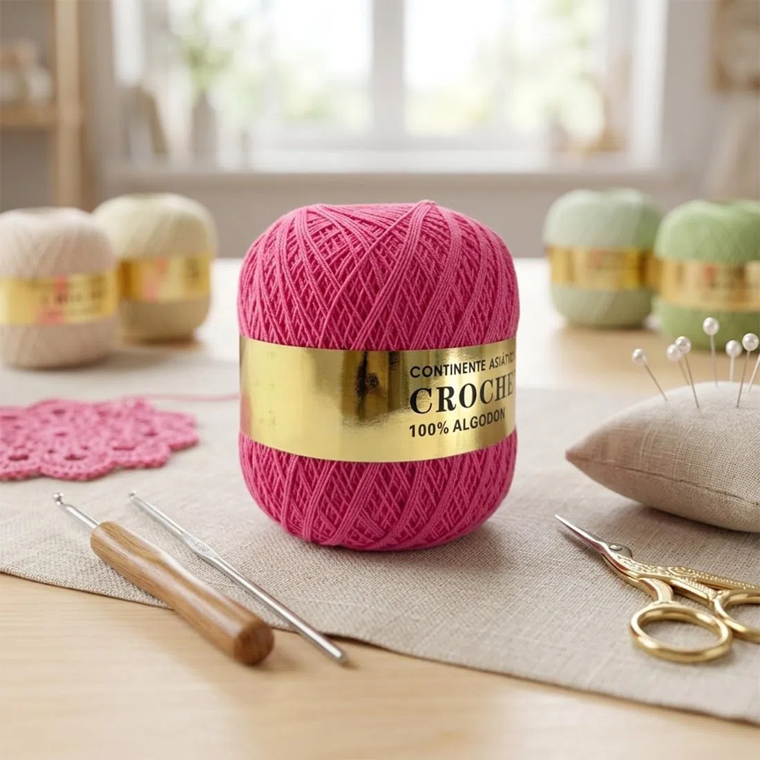 Filato di cotone n. 5 (cotone 100%), matassa di lana fine da 80 g, 320 metri, lana per uncinetto, maglieria, artigianato, cucito, uncinetto, amigurumis, fai da te (8, 144)