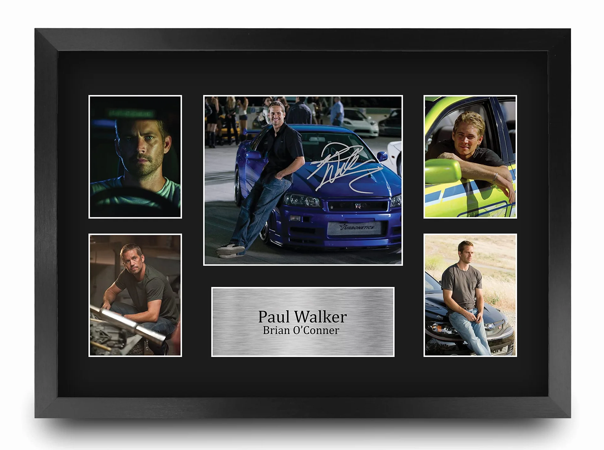 HWC Trading FR A3 Paul Walker Fast and Furious I Regali Hanno Stampato L'Esposizione Firmata Dell'Immagine Dell'Autografo Per I Fan Di Memorabilia Di Film - A3 Incorniciato