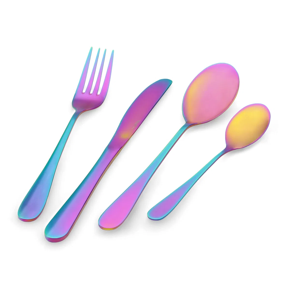 Prima Collection, Set da 24 Posate Serie Dream Rainbow, Acciaio Inox, Colore: Arcobaleno, con Scatola Regalo (6 persone)