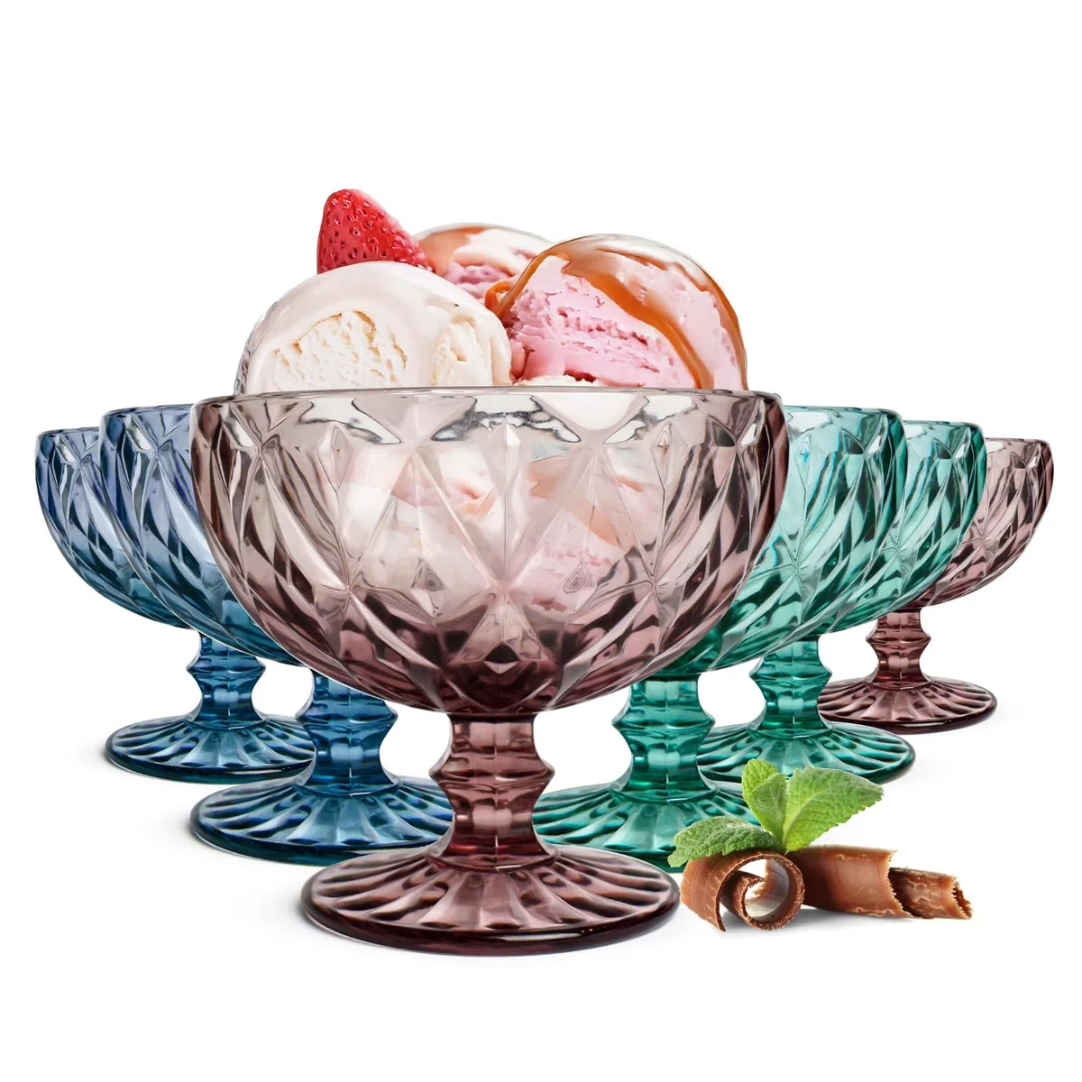 Sendez 6 bicchieri da gelato colorati da 300 ml