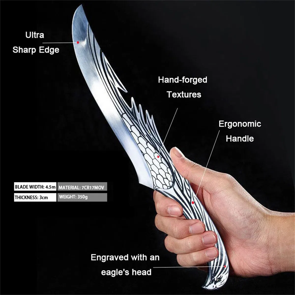 Coltello da Cucina Professionale Ultra Affilato - Coltelli da Cucina Acciaio Inox con Fodero in Pelle - Coltello Giapponese Forgiato a Mano