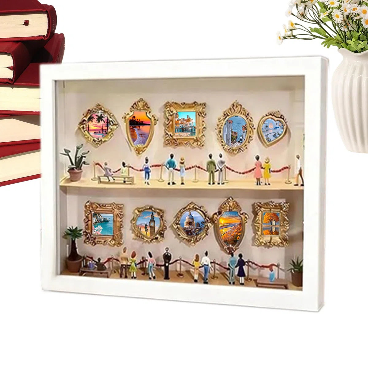DIY Mini Museum Silhouette Box - DIY Mini Museum Silhouette Box With Light, Wood Miniature Museums Of Us Photo Frame | Graduation Christmas Birthday Party Wedding Her Him Couple Family Kids Girlfriend