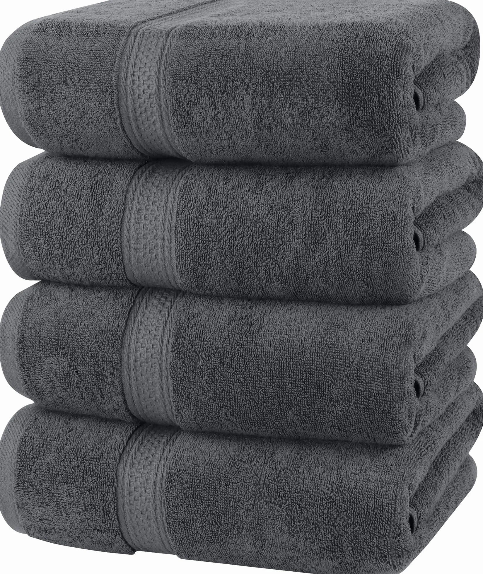 Utopia Towels - 4 Set Asciugamani da Bagno (69 x 137 cm) - Asciugamani in Cotone per Hotel e Spa, Massima Morbidezza e assorbenza (Grigio)