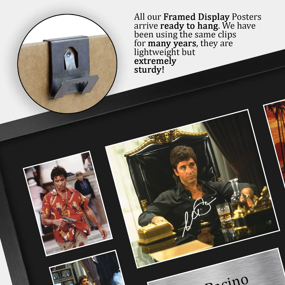 HWC Trading FR A3 Al Pacino Scarface Tony Montana Regali Stampati Autografo Firmato Immagine Per Gli Appassionati Di Memorabilia Di Film - A3 Incorniciato