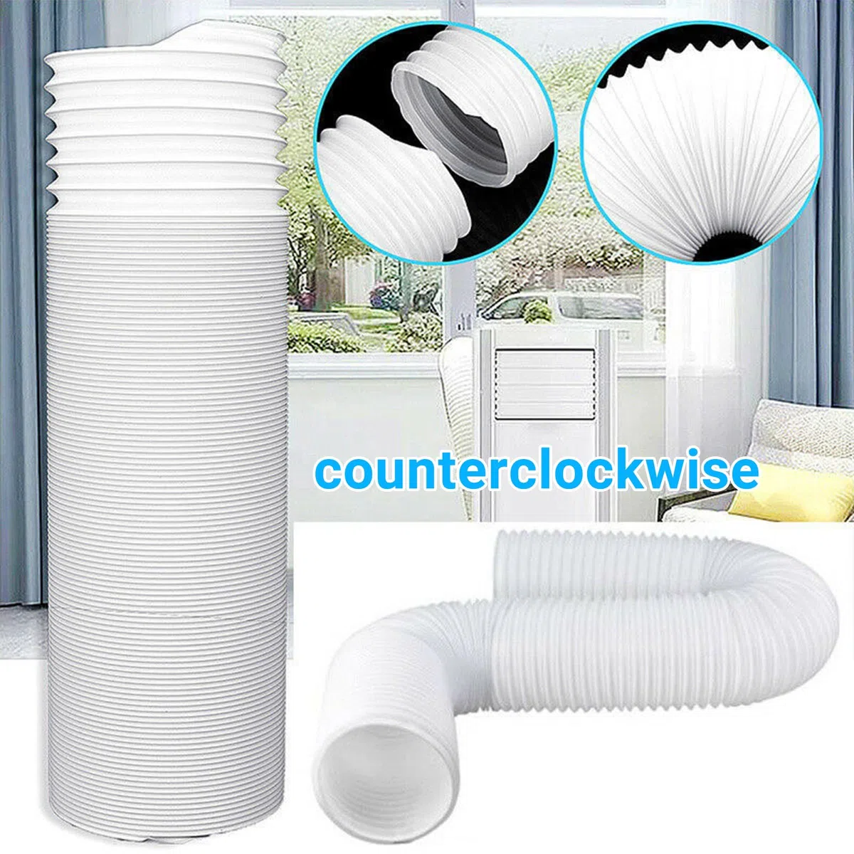 Tubo Condizionatore Portatile, Diametro 150 mm tubo per Condizionatore portatile, tubo per Climatizzatore Filettatura Antiorario per Asciugatrice, Cappa Aspirante 2m