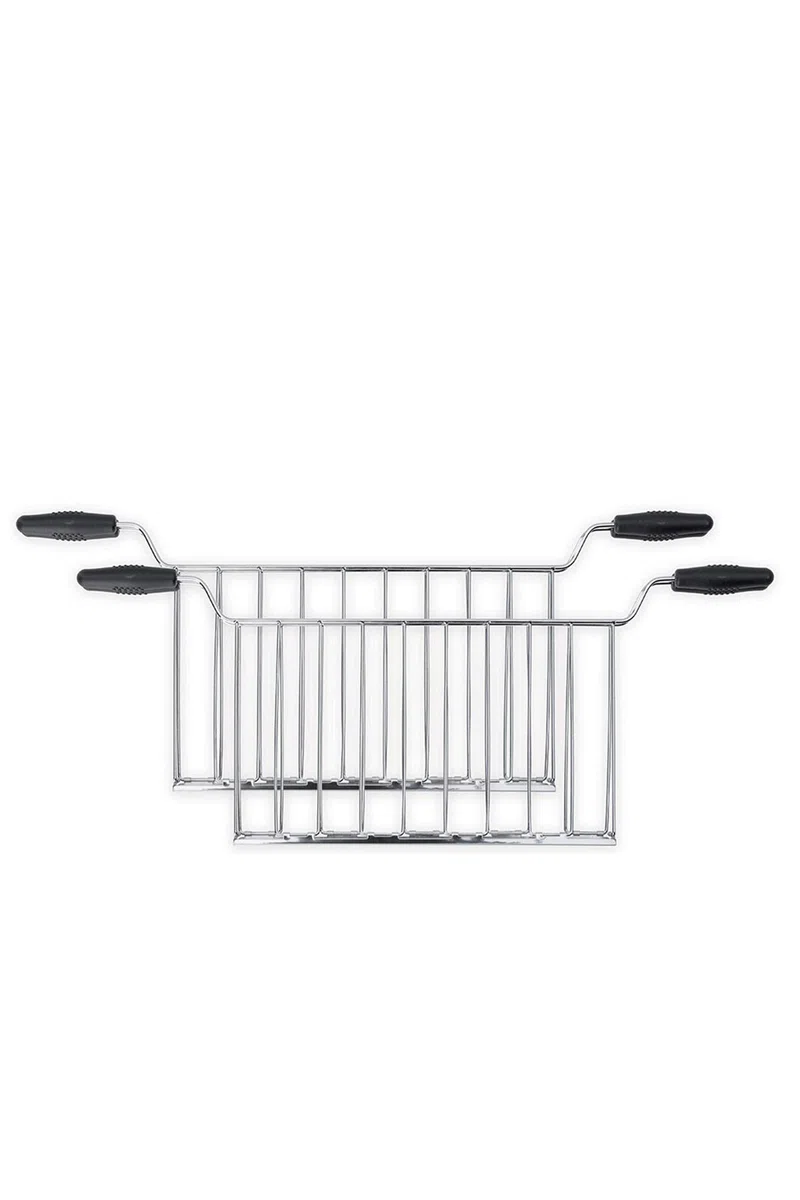 Smeg, 2 Pinze per Tostapane TSSR02, Griglia e Fondo Contenitivo in Acciaio, Maniglie in Plastica ad Alta Resistenza Termica, Compatibile con Tostapane Smeg TSF02, 434x32x173 mm
