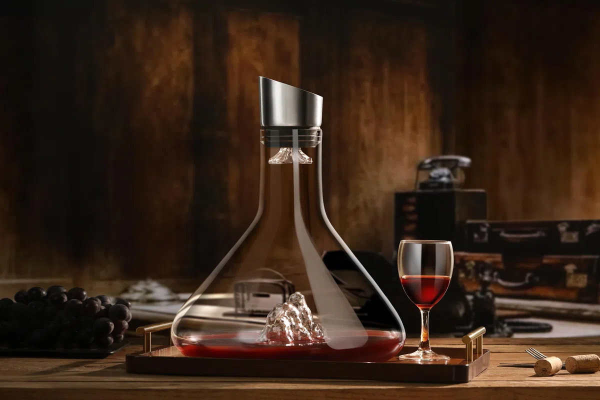 Vino decantatore, Vino rosso caraffa, decantatore con ventilazione incorporata Fondatore, filtro 1200ML