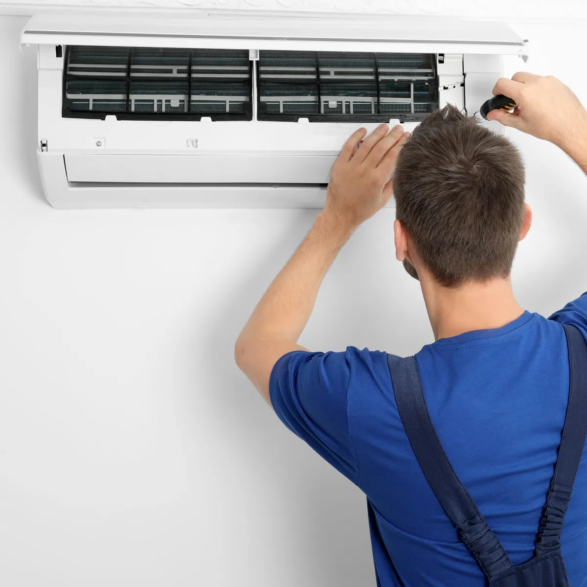 PATIKIL 29cm x 27,5cm Aria Condizionatore Aria Filtro, Plastica Aria Filtraggio Schermo Sostituzione con Filtro Aria Schiuma per HVAC, Blu Nero